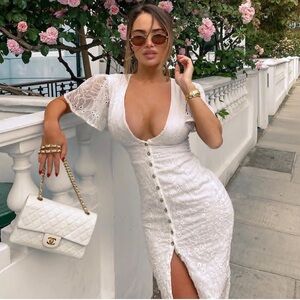 REVOLVE Song Of Style Mylan Midi Dress in White